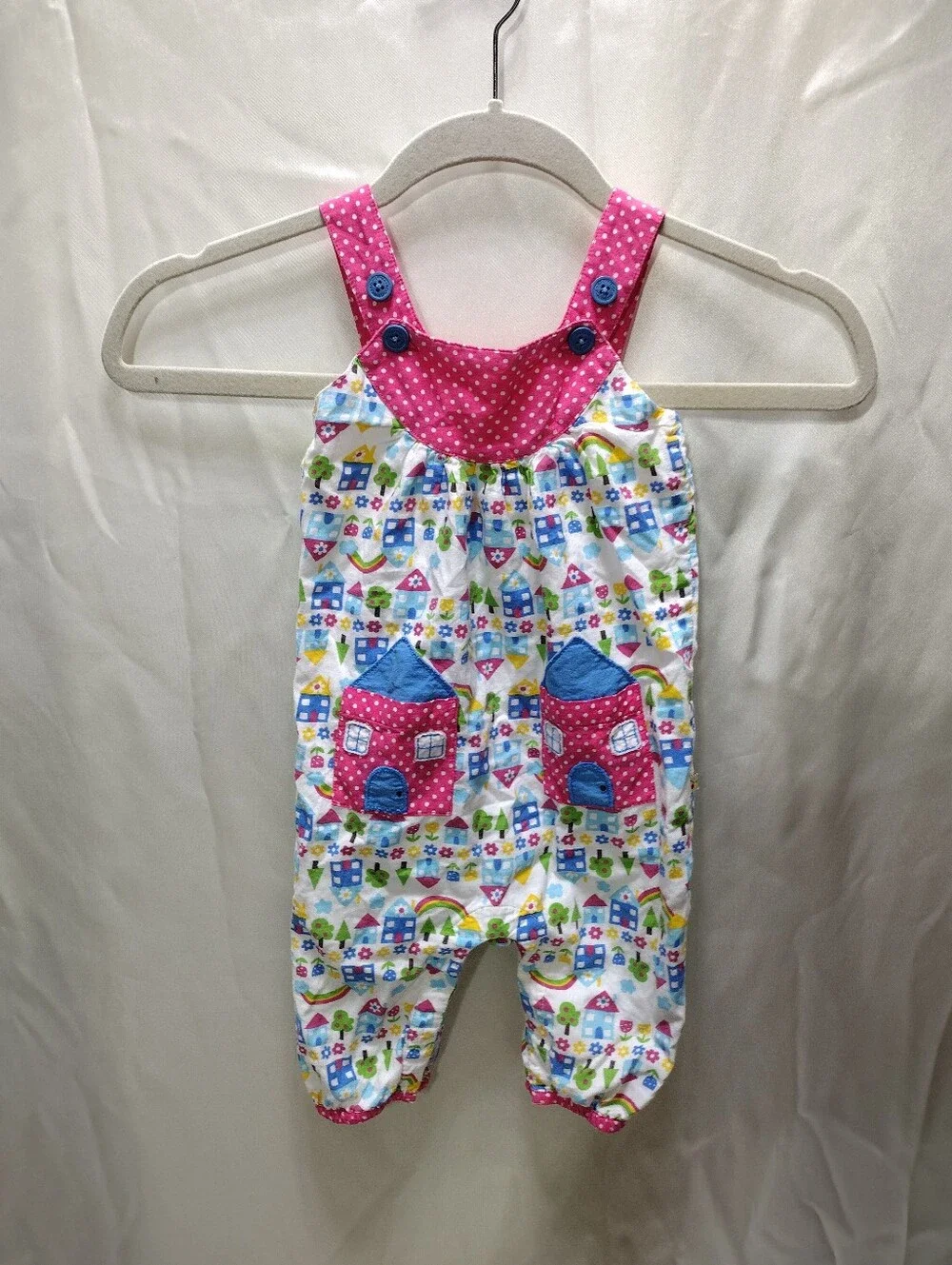 Frugi Springtime dungaree overalls Smocked Back Size 3-6 Months